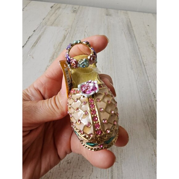 Kalifano shoe stiletto roses trinket box jewelry rhinestone jeweled flowers mini - Picture 4 of 8